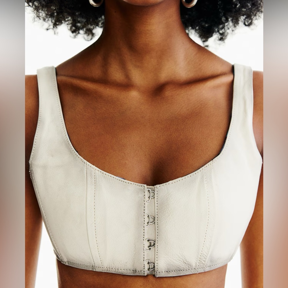 Leather bustier crop top